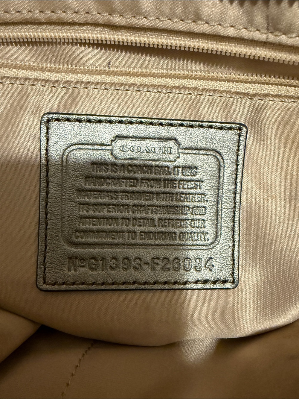 Coach Gray Python Patterned Tote with Metallic Trim - Picture 10 of 15